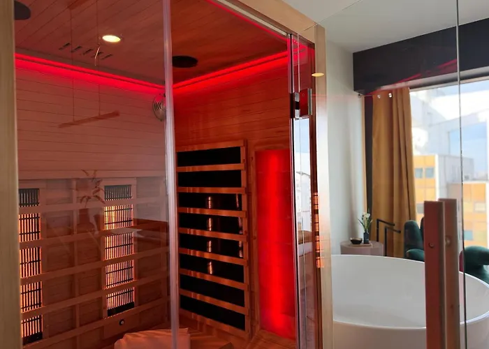 Sky Tower L Pietro 25 L Sauna Sanctuary Lägenhet Katowice